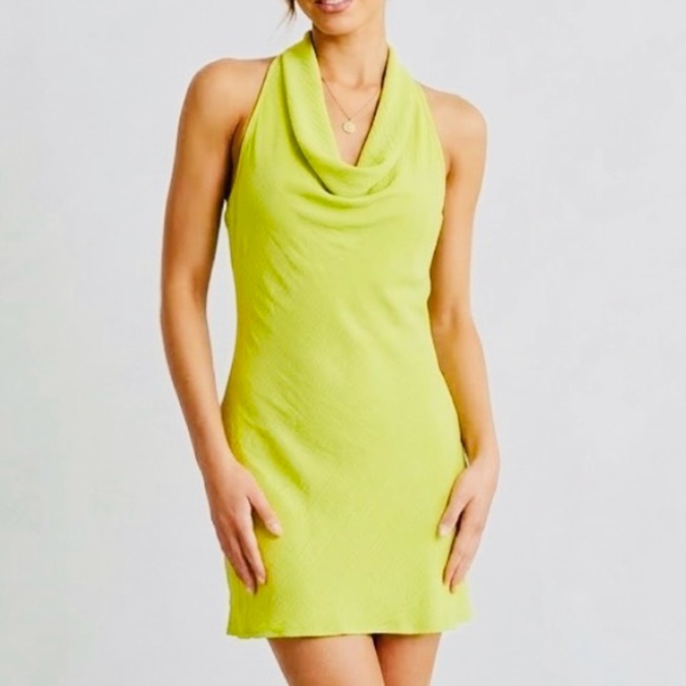 See You Monday LA NWT Green Halter Mini Dress S